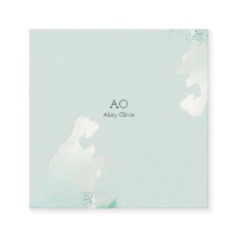 Mint green watercolor square