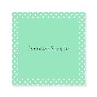 Mint Green White Dots Elegant Template Modern Square