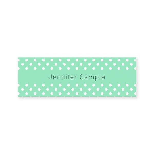 Mint Green White Dots Modern Elegant Template Mini