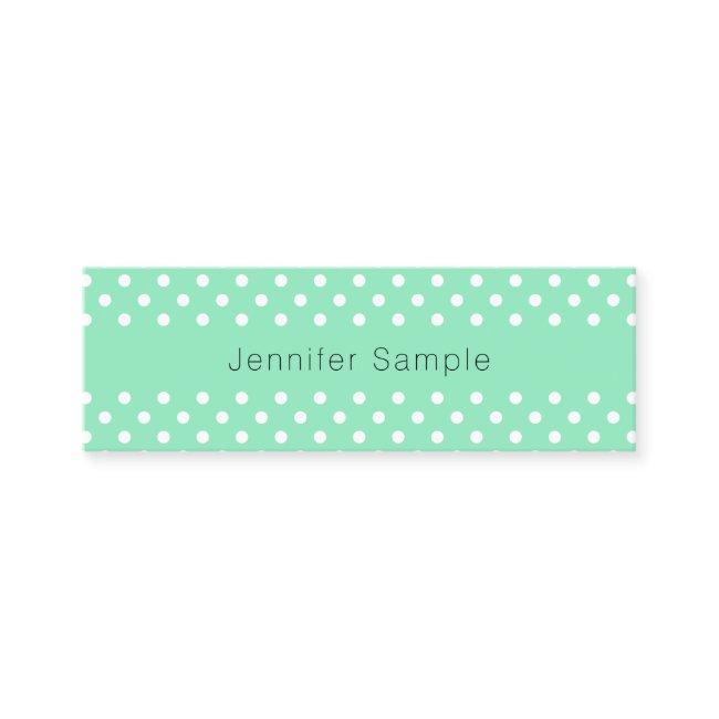 Mint Green White Dots Modern Elegant Template Mini