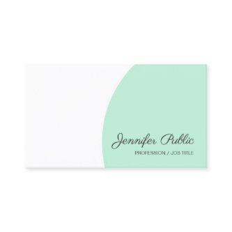 Mint Green White Modern Handwriting Script Name