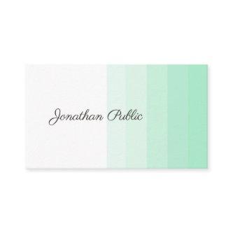 Mint Green White Modern Trendy Handwriting Script
