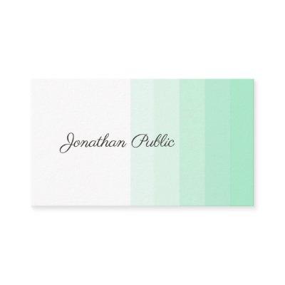 Mint Green White Modern Trendy Handwriting Script