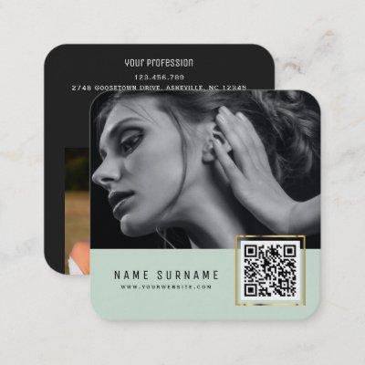 Mint scannable barcode QR code photo  Square
