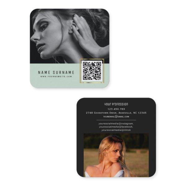 Mint scannable barcode QR code photo  Square
