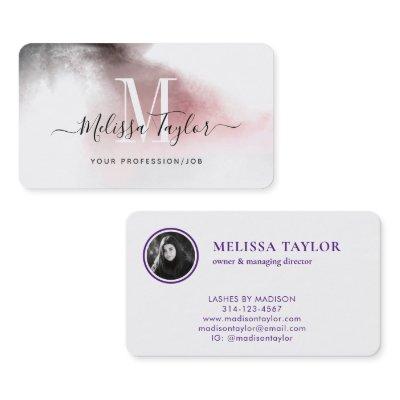 Misty Ombre Pink and Purple Monogram Photo