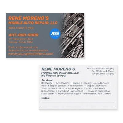 Mobile Automobile Car Repair Mechanic 2 Sided Busi