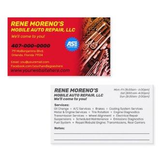 Mobile Automobile Car Repair Mechanic 2 Sided Busi