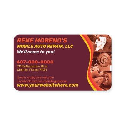 Mobile Automobile Car Repair Mechanic 2 Sided