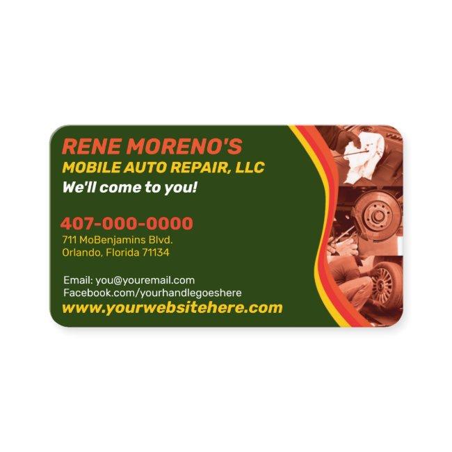 Mobile Automobile Car Repair Mechanic 2 Sided