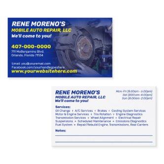 Mobile Automobile Car Repair Mechanic 2 Sided