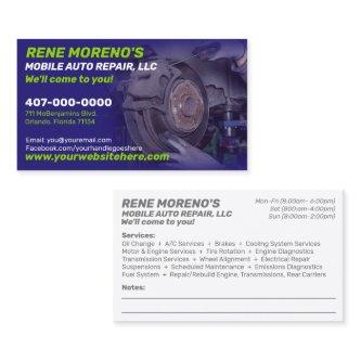 Mobile Automobile Car Repair Mechanic 2 Sided