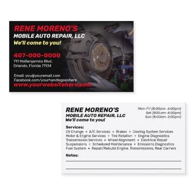 Mobile Automobile Car Repair Mechanic 2 Sided