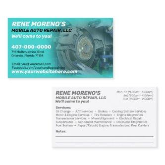 Mobile Automobile Car Repair Mechanic 2 Sided