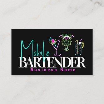 Mobile Bartender Club Bar Neon Drinks