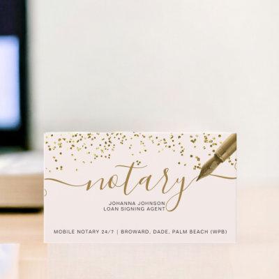 Mobile Notary loan chic gold foil typography