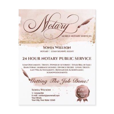 Mobile Notary & Loan Signing Agent Blush Pink Flye Flyer
