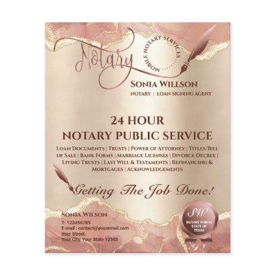 Mobile Notary & Loan Signing Agent Blush Pink Flye Flyer