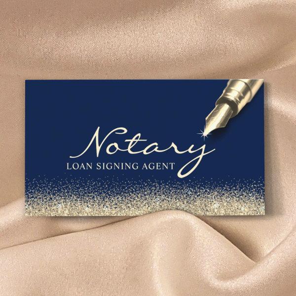 Mobile Notary Loan Signing Agent Modern Navy Gold