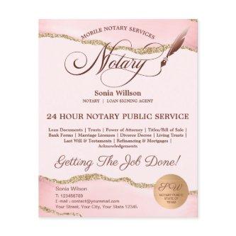 Mobile Notary & Loan Signing Agent Pink Agate Flye Flyer