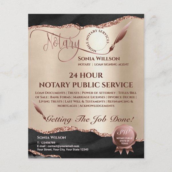 Mobile Notary & Loan Signing Agent Pink Agate Flye Flyer
