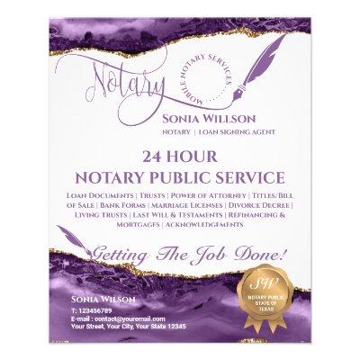 Mobile Notary & Loan Signing Agent Teal Agate  Fly Flyer