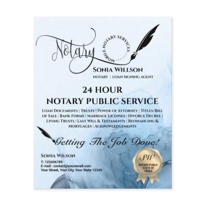 Mobile Notary & Loan Signing Agent Teal Agate  Fly Flyer