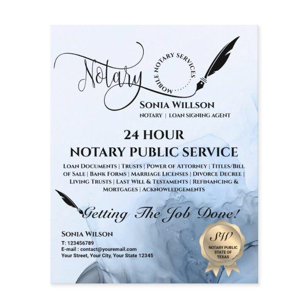 Mobile Notary & Loan Signing Agent Teal Agate  Fly Flyer