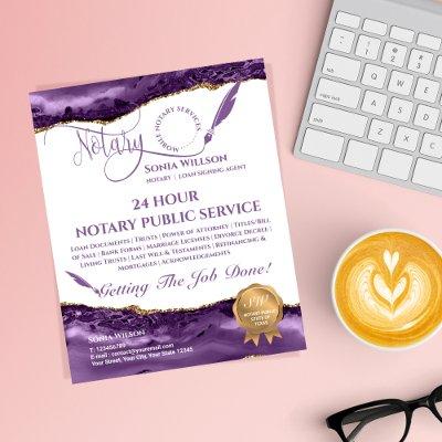 Mobile Notary & Loan Signing Agent Teal Agate  Fly Flyer