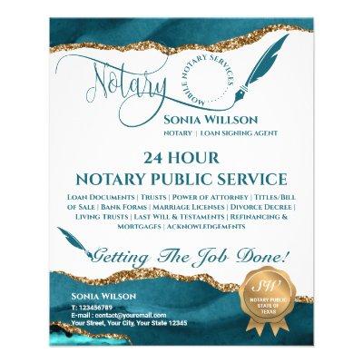 Mobile Notary & Loan Signing Agent Teal Agate  Flyer