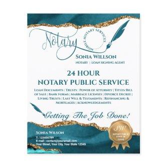 Mobile Notary & Loan Signing Agent Teal Agate  Flyer