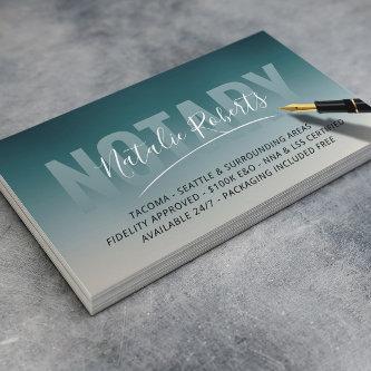 Mobile Notary Public Elegant Teal Ombre Signature