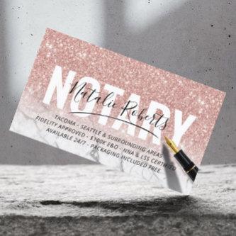 Mobile Notary Public Rose Gold Marble Signature