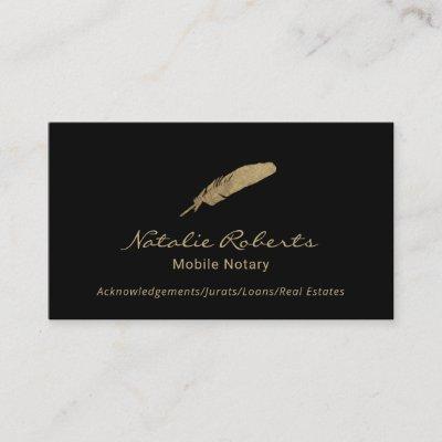 Mobile Notary Public Signing Agent Gold Quill Logo