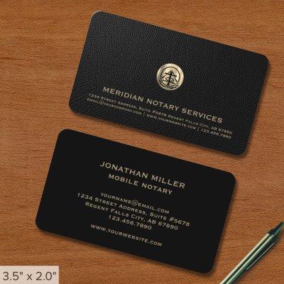 Mobile Notary Public Signing Agent Gold Seal Logo