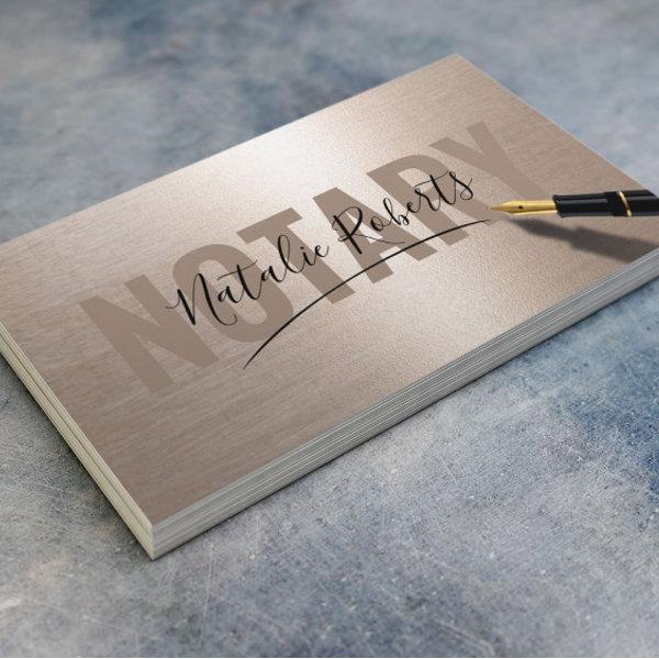 Mobile Notary Service Signature Elegant Gold