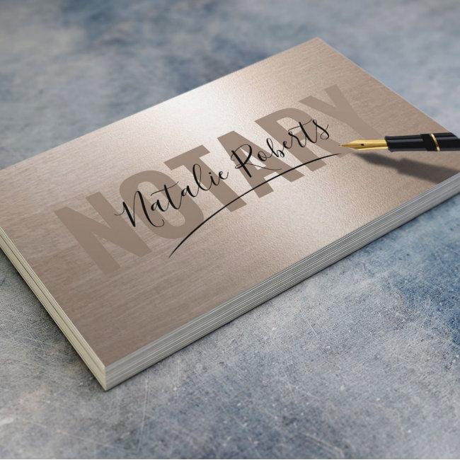 Mobile Notary Service Signature Elegant Gold