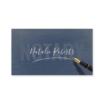 Mobile Notary Service Signature Elegant Navy Blue