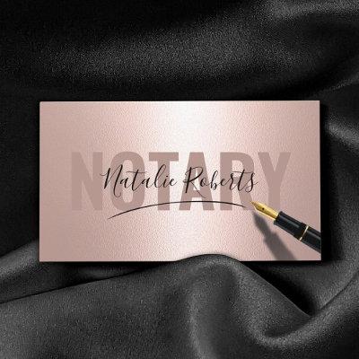 Mobile Notary Service Signature Modern Rose Gold