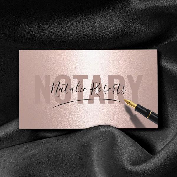 Mobile Notary Service Signature Modern Rose Gold