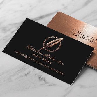 Mobile Notary Signing Agent Copper Quill Logo