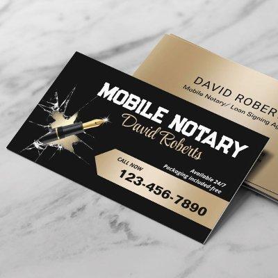 Mobile Notary Signing Agent Creative Pen Black