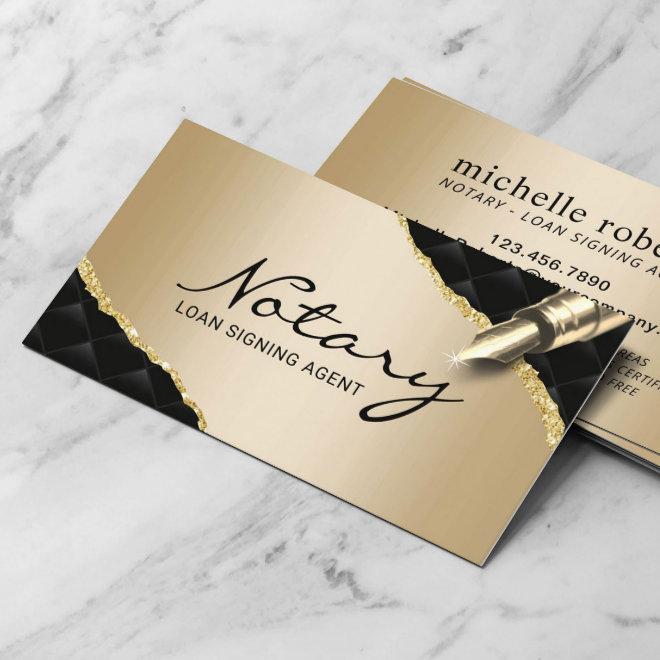 Mobile Notary Signing Agent Luxury Black & Gold