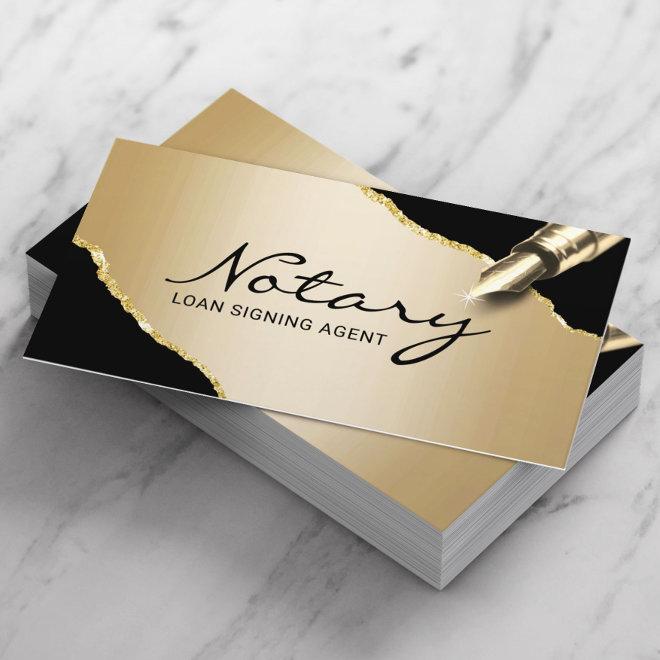 Mobile Notary Signing Agent Modern Black & Gold