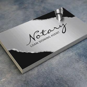 Mobile Notary Signing Agent Modern Black & Silver