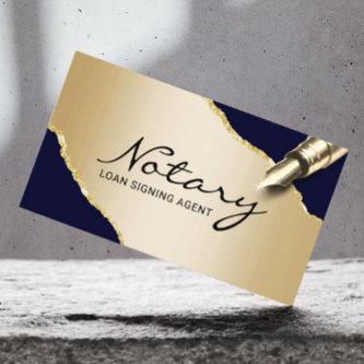 Mobile Notary Signing Agent Modern Navy & Gold