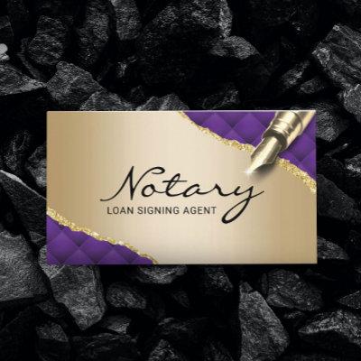 Mobile Notary Signing Agent Modern Purple & Gold