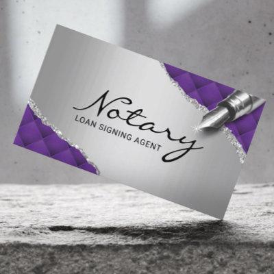 Mobile Notary Signing Agent Modern Purple & Silver