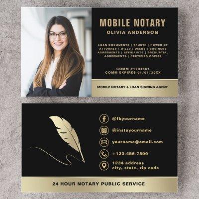 Mobile Notary Signing Agent Photo Black & Gold