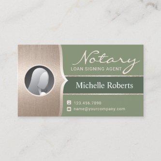 Mobile Notary Signing Agent Sage Green & Gold